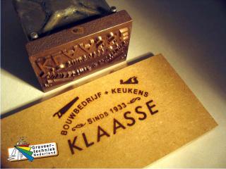 Voorbeeld brandstempel 75x50mm tbv bouwbedrijf